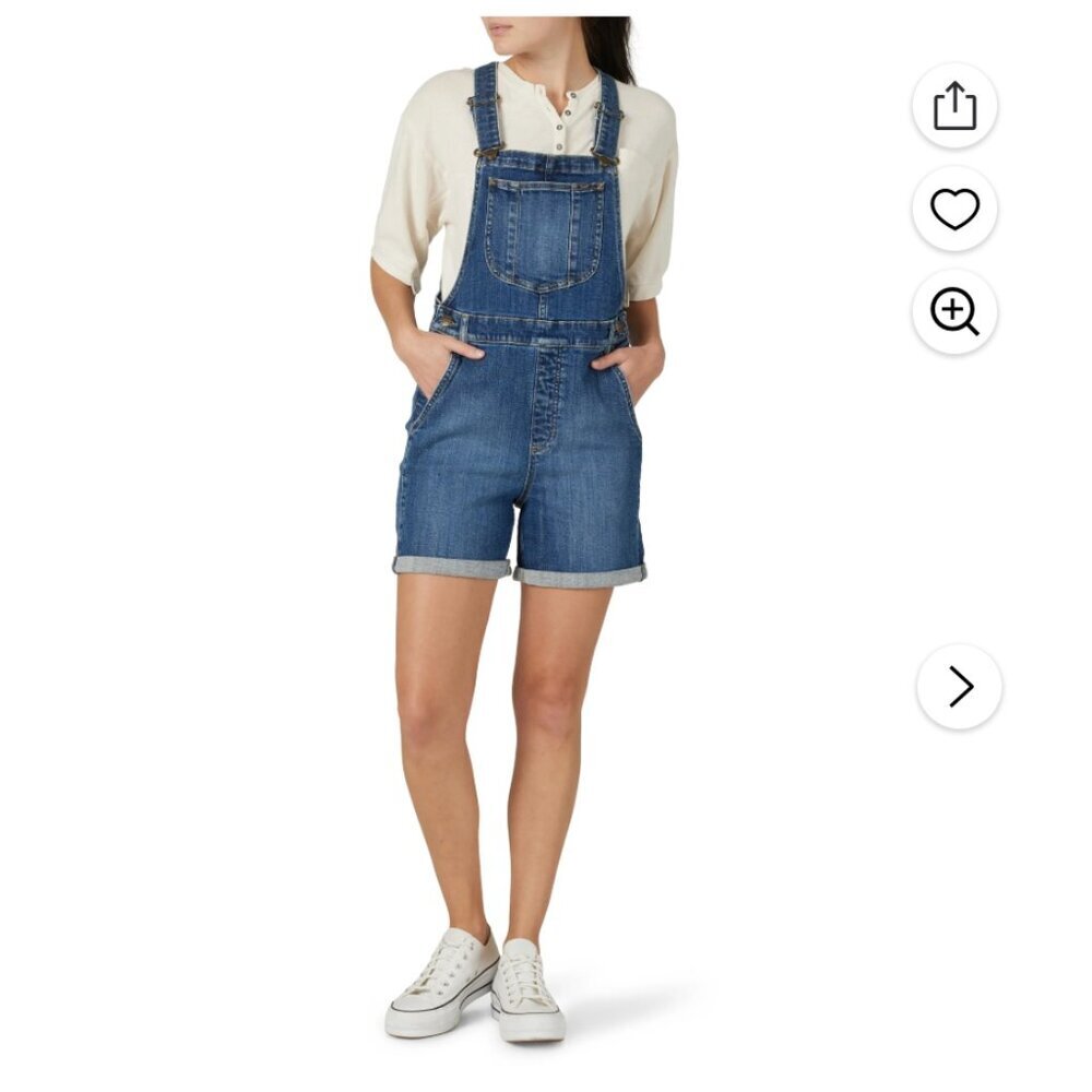 Lee Blue Denim Short Overalls